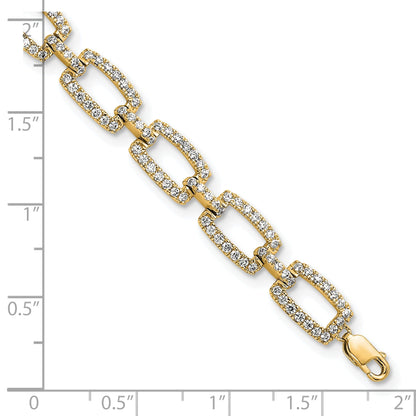 14k Yellow Gold 5/8 Carat Lab Grown Diamond Link Bracelet
