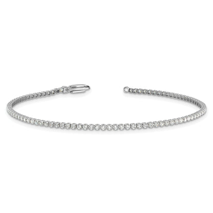 14k White Gold Lab Diamond Round Tennis Bracelet