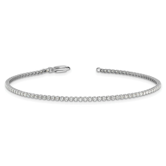 14k White Gold Lab Diamond Round Tennis Bracelet