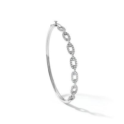 14K Gold Lab Grown Diamond Link Bangle Bracelets