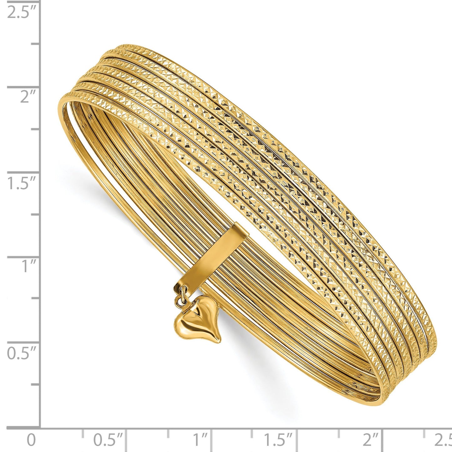 Gold Seven Strand Slip-on Bangles Bracelet