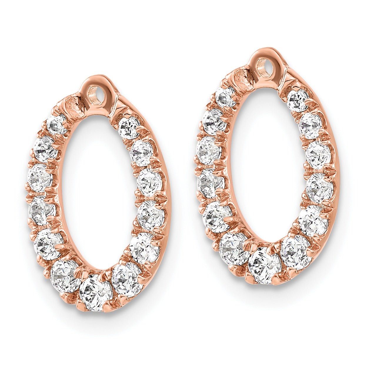 14k Gold Lab Grown Diamond Oval Earring Jackets