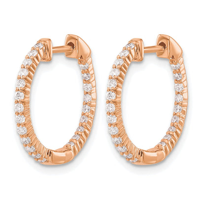 14k Gold Lab Grown Diamond In/Out Hoop Earrings 0.5 Ct