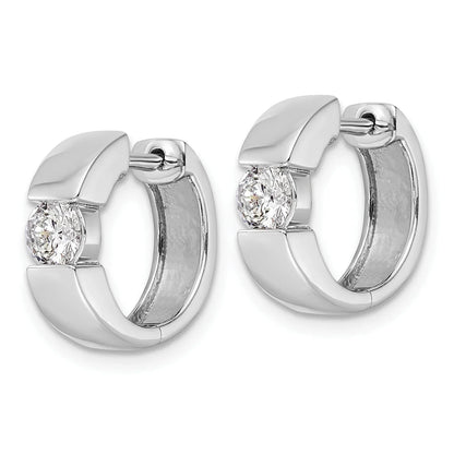 14K Gold Lab Grown Diamond Hinged Hoop Complete Earrings