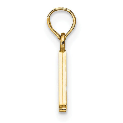 14k Gold Block Initial Letter Pendants