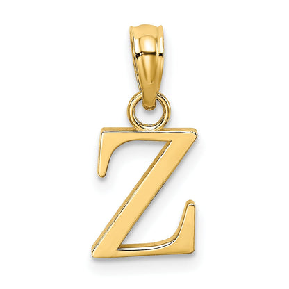 14k Gold Block Initial Letter Pendants