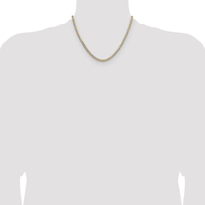 14K Gold Lightweight Rhodium Pavé Cuban Chain