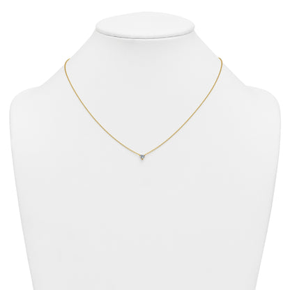 14k Gold Lab Grown Diamond Solitaire Heart Necklace