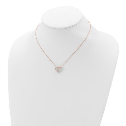 Sterling Silver CZ Heart Necklace