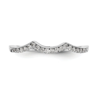 Round Lab Diamond Pavé 14K White Gold Curved Wedding Enhancer Band