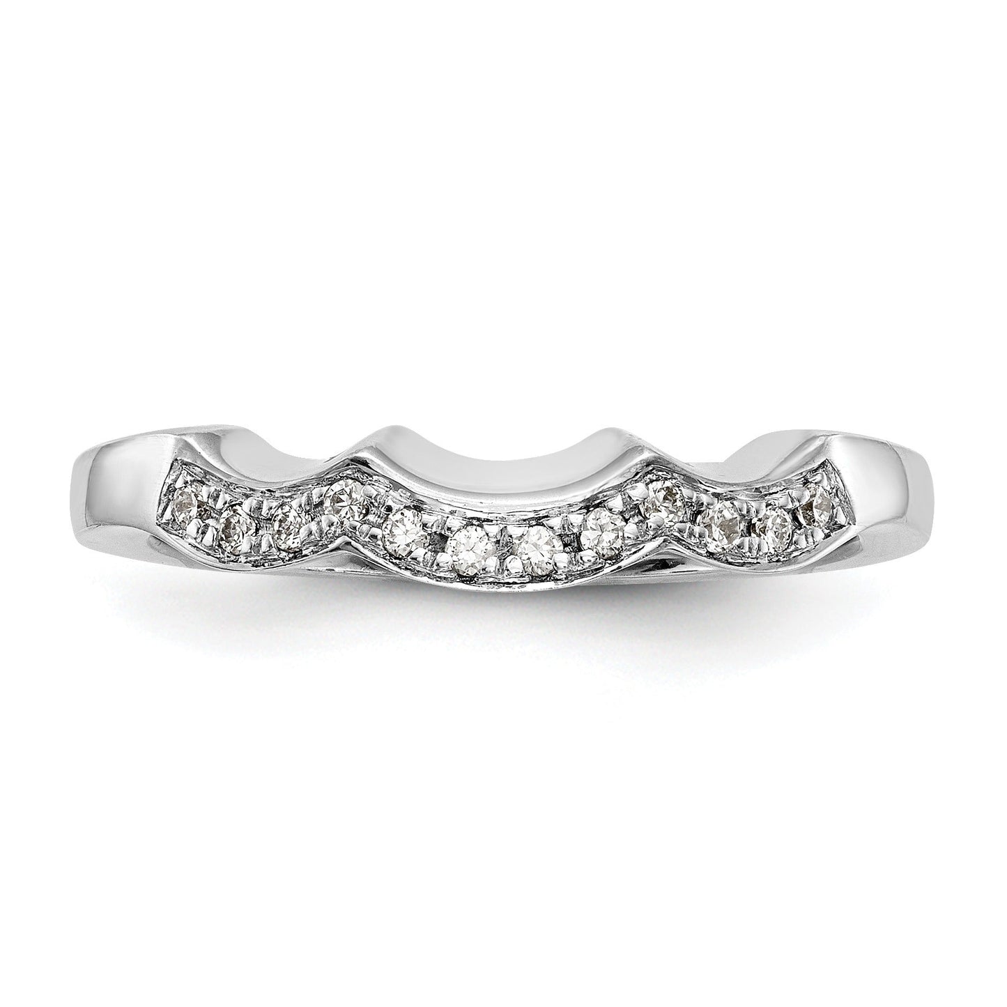 0.12 Ct Round White Lab Grown Diamond Pavé 14K White Gold Wedding Band Enhancer