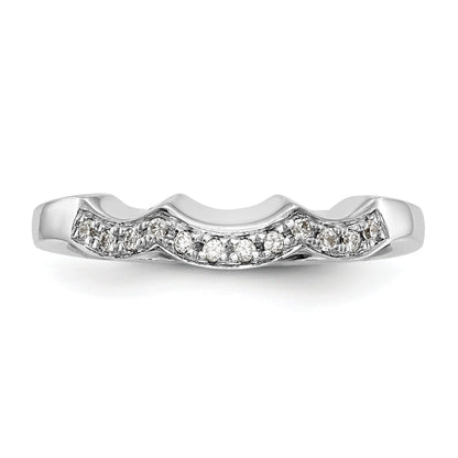 0.12 Ct Round White Lab Grown Diamond Pavé 14K White Gold Wedding Band Enhancer