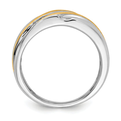 14k Two-tone 1/4 ct Lab Grown Diamond Seven Stone Men's Band Ring