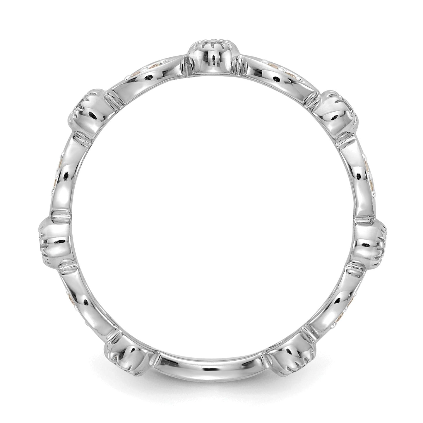 0.2 Ct Round Lab Grown Diamond Bezel 14K White Gold Fashion Enhancer Band