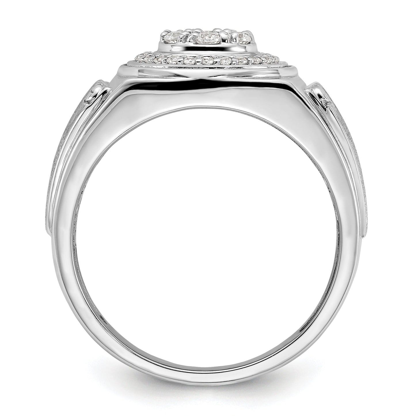 14k White Gold 1/2 ct Lab Grown Diamond Men's Wedding Ring