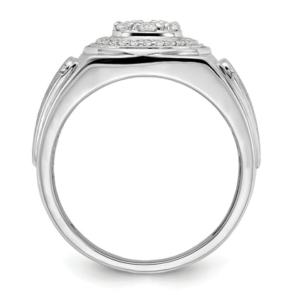 14k White Gold 1/2 ct Lab Grown Diamond Men's Wedding Ring