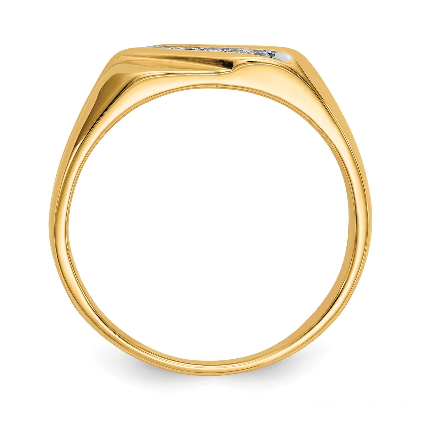14k Yellow Gold 1/8 ct Lab Grown Diamond Six Stone Men's Ring