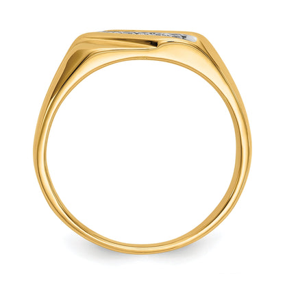 14k Yellow Gold 1/8 ct Lab Grown Diamond Six Stone Men's Ring
