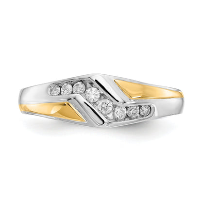 1/4 ct Lab Grown Diamond Men's Wedding Band Ring 14k Two-tone