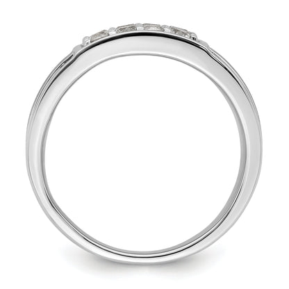 14k White Gold 1 1/2 ct Lab Grown Diamond Cluster Men's Square Ring