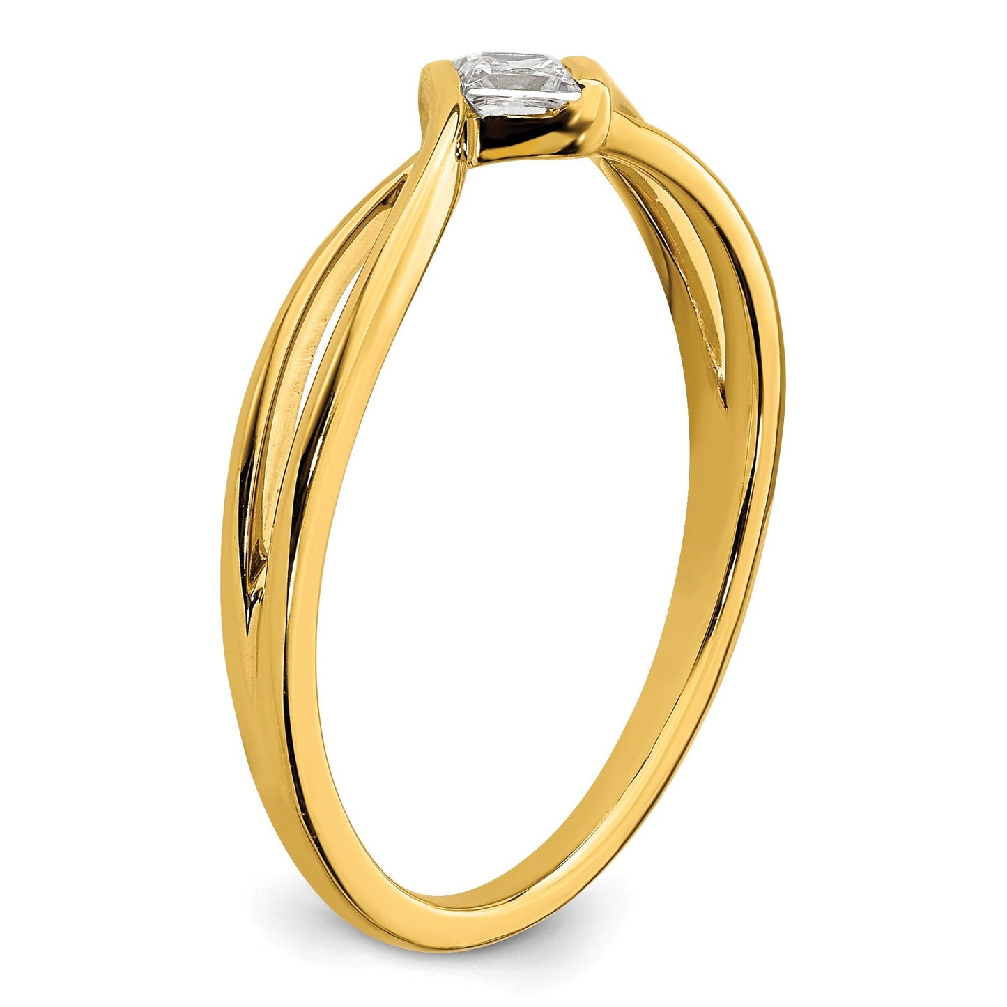 14k Lab Grown Diamond Solitaire Engagement Ring 1/6 carat