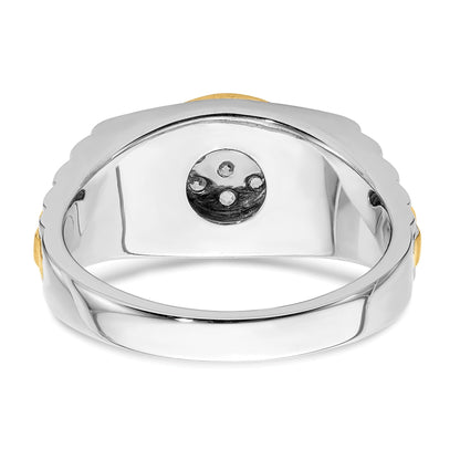 10k Two-Tone 1/3 ct Lab Grown Diamond Cluster Men's Ring