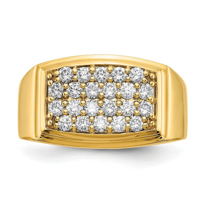 1 ct Lab Grown Diamond Cluster Men's Ring 10k Gold