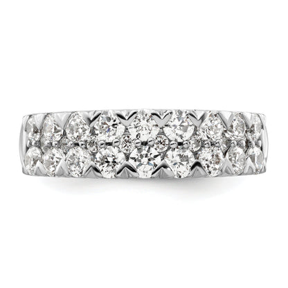 14K White Gold Lab Grown Round Diamond Wedding Ring 1.5 Ct