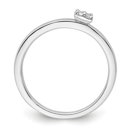 0.05 Ct Round Lab Grown Diamond Cluster 14K White Gold Two Promise Enhancer Band
