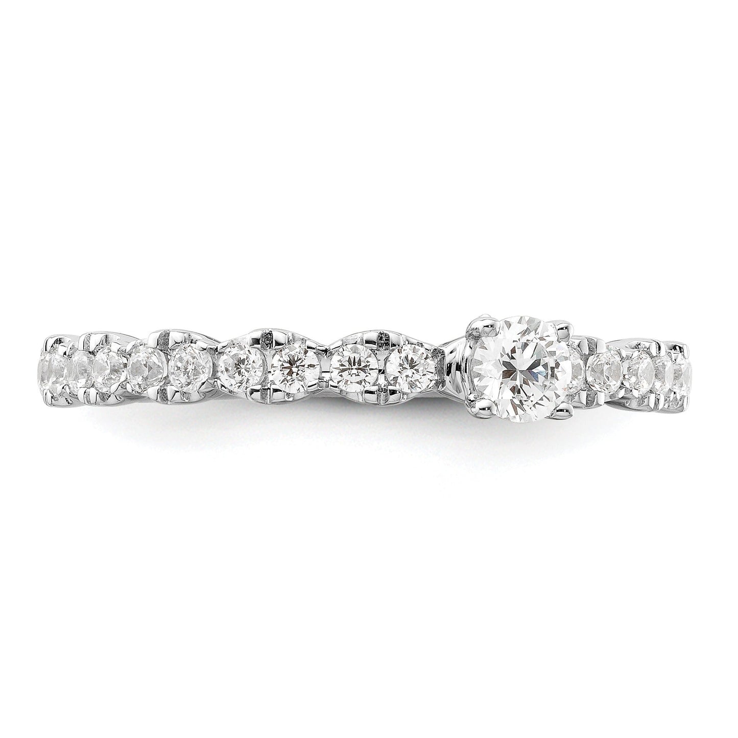 0.37 Ct Round Lab Grown Diamond Prong 14K White Gold Two Promises Enhancer Band