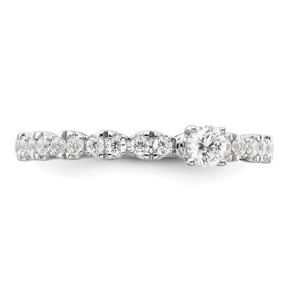 0.37 Ct Round Lab Grown Diamond Prong 14K White Gold Two Promises Enhancer Band