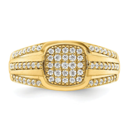 3/4 ct Lab Grown Diamond Men's Pave Cluster Ring 14k Gold