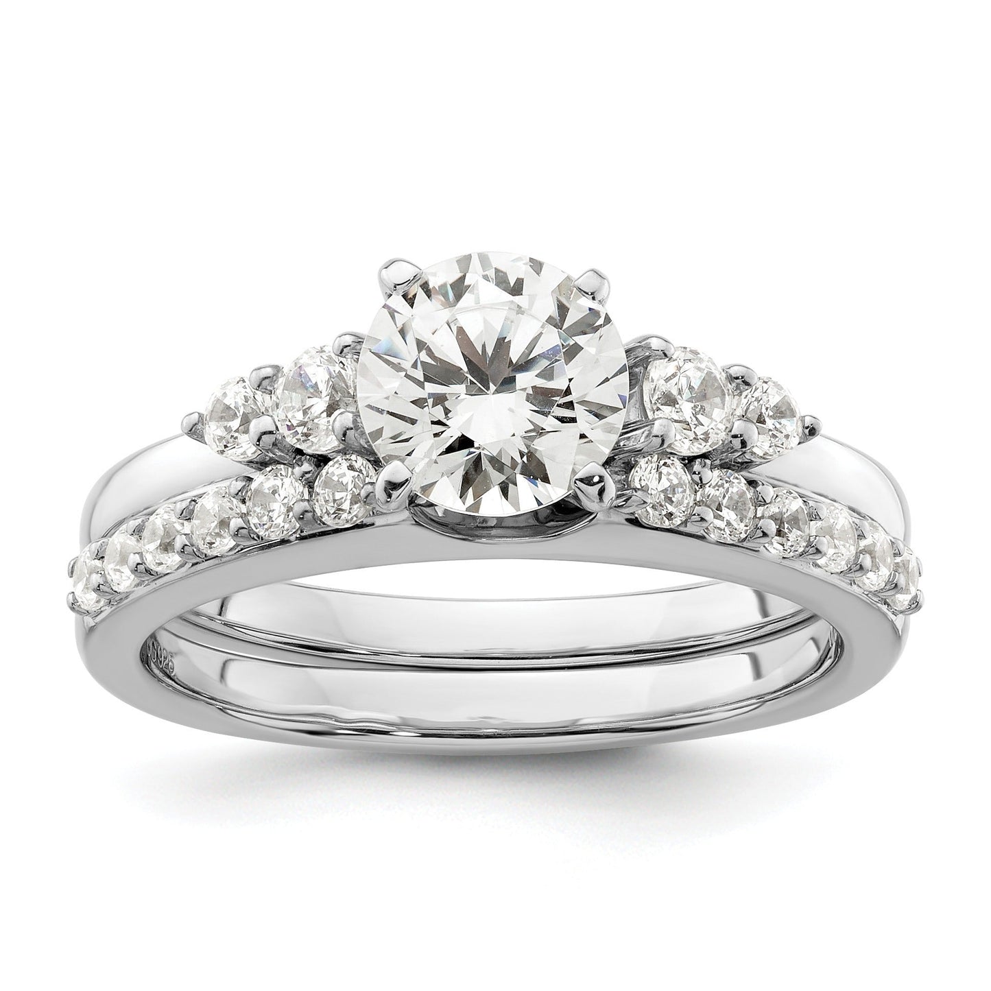 0.50 Ct Round Lab Grown Diamond Prong 14K White Gold Ring Wrap Enhancer Band