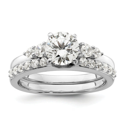 0.50 Ct Round Lab Grown Diamond Prong 14K White Gold Ring Wrap Enhancer Band