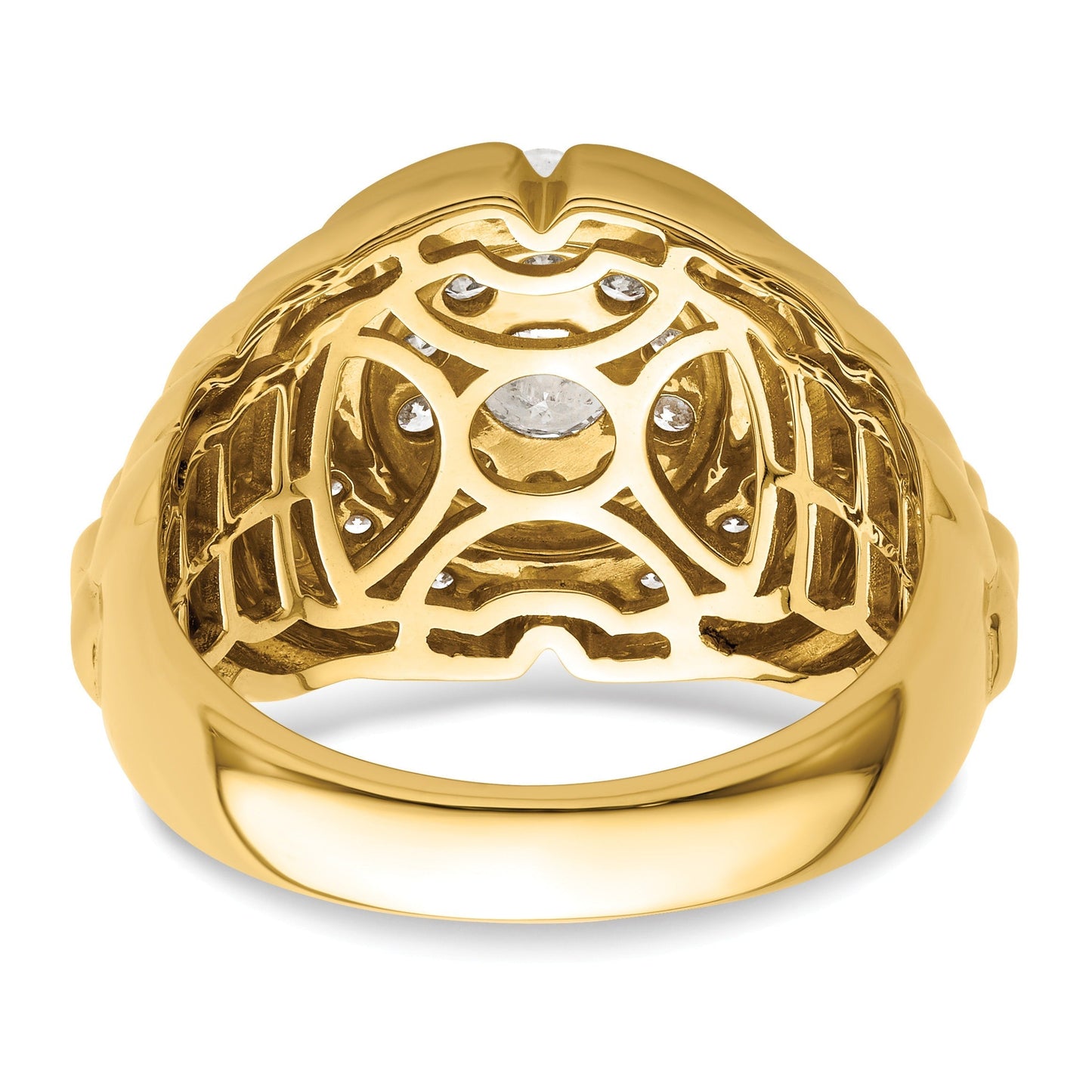 1 1/5 ct Lab Grown Diamond Men's Cluster Ring 10k Gold