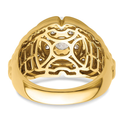 1 1/5 ct Lab Grown Diamond Men's Cluster Ring 10k Gold