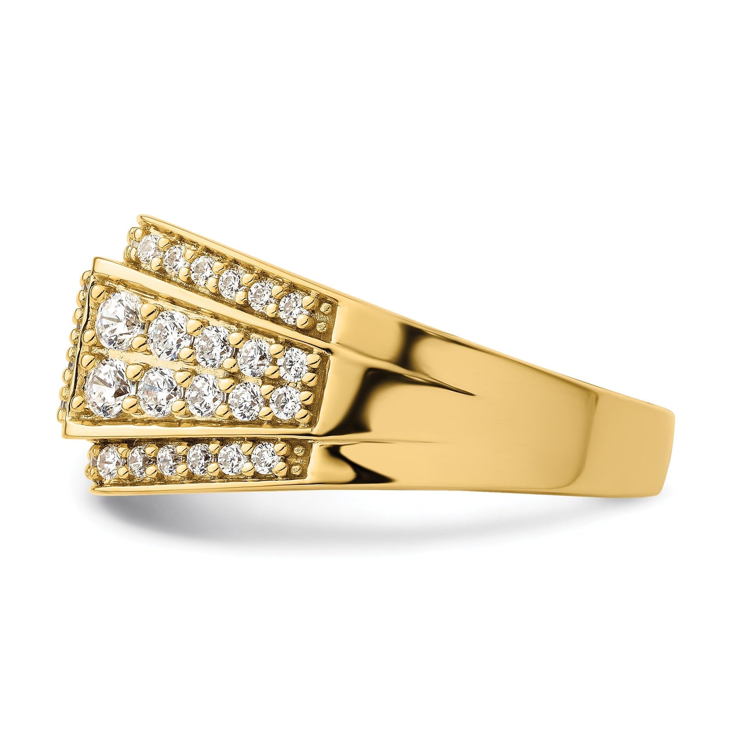 1 3/8 ct Lab Grown Diamond Cluster Men's Ring 14k Yellow Gold