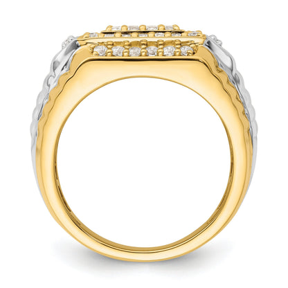 1 ct Lab Grown Diamond Men's Cluster Ring 14k Two-Tone Gold