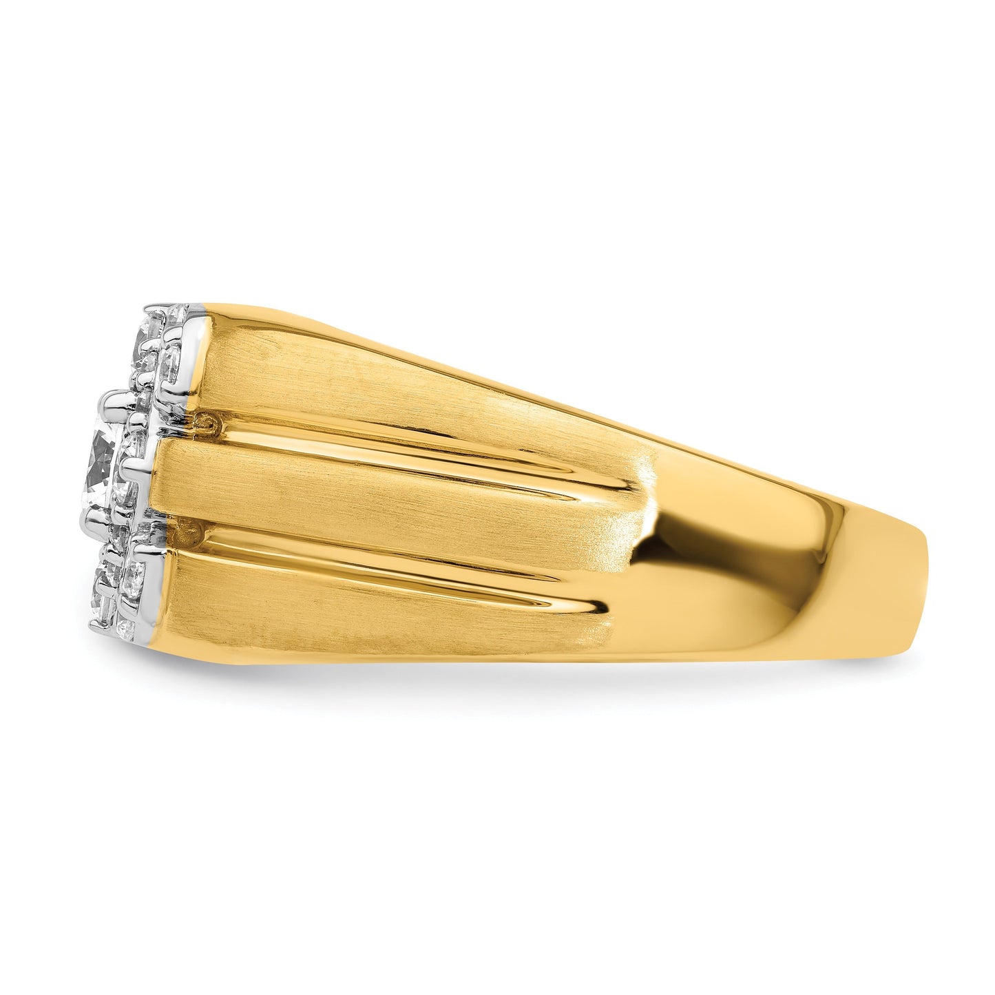 14k Two-Tone 1 ct Lab Grown Diamond Men's Ring