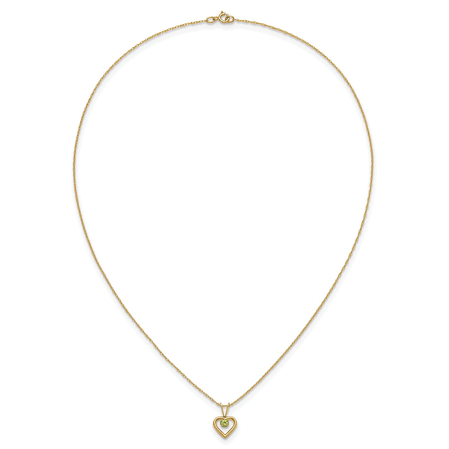 10k Yellow Gold Heart in Heart Birthstone Necklace