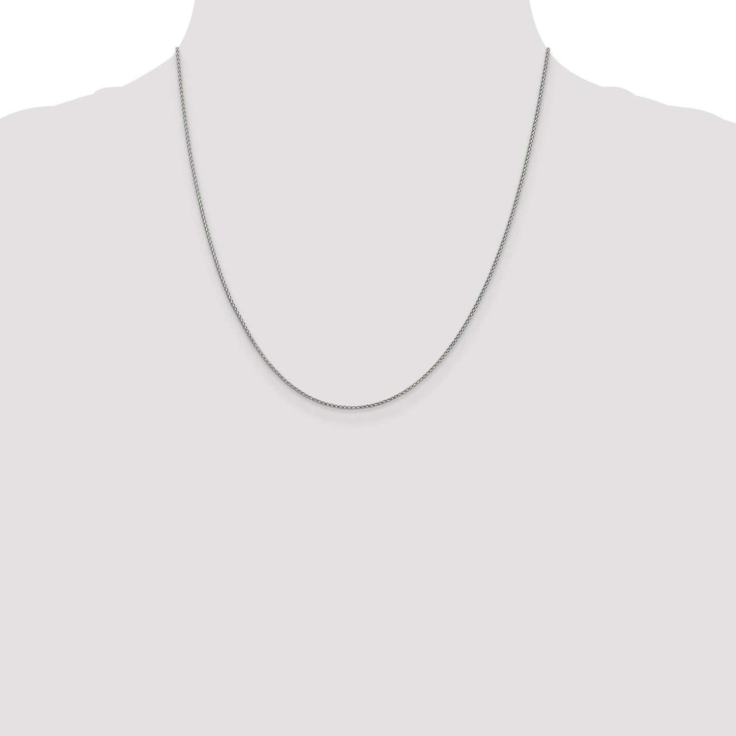 14K White Gold Diamond Cut Open Franco 20-inch Chain