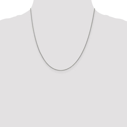 14K White Gold Diamond Cut Open Franco 20-inch Chain