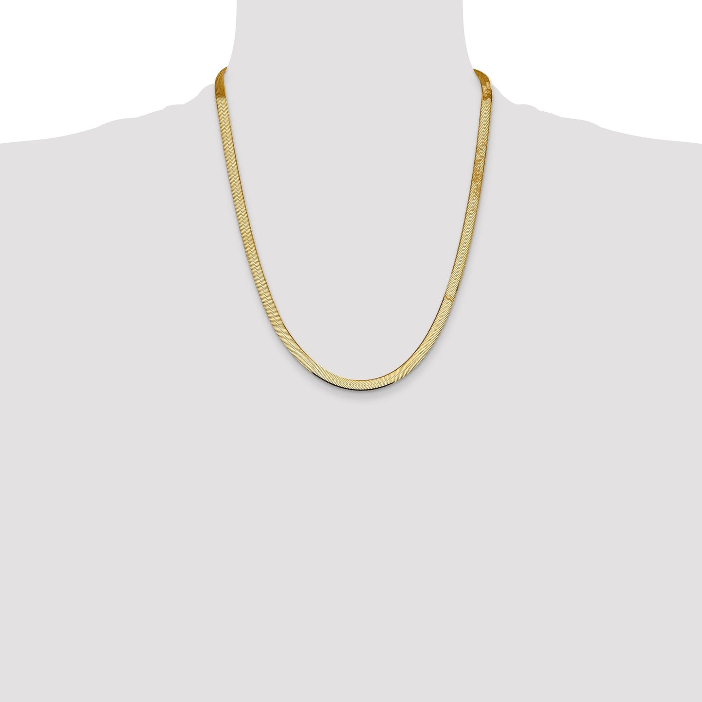 14k Yellow Gold Silky Herringbone Chain 22-inch