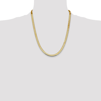 14k Yellow Gold Silky Herringbone Chain 22-inch