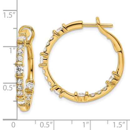 14k Gold Lab Grown Diamond Complete In and Out Hoop Earrings
