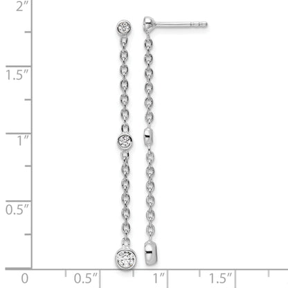 14K Gold Lab Diamond Graduated Dangle Hanging Earrings