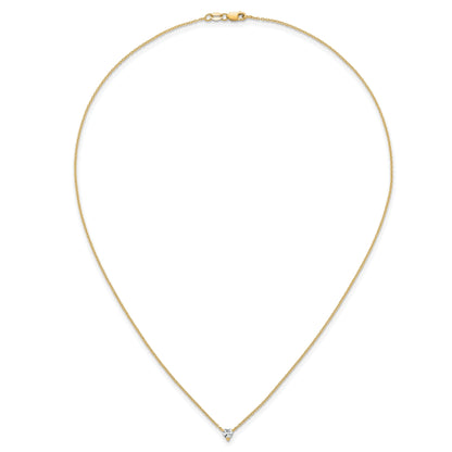 14k Gold Lab Grown Diamond Solitaire Heart Necklace