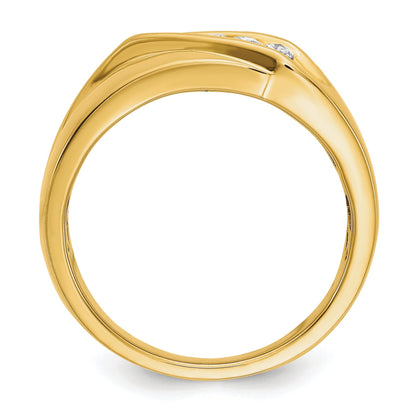 14k Gold 1/3 ct Lab Grown Diamond Five Stone Men's Ring