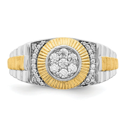 10k Two-Tone 1/3 ct Lab Grown Diamond Cluster Men's Ring