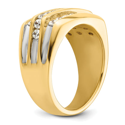 1 1/6 ct Lab Grown Diamond Men's Cluster Ring 14k Yellow Gold